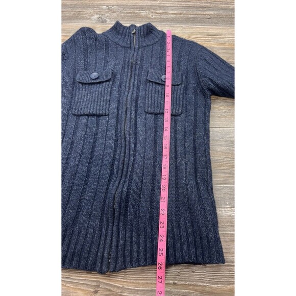 Merrell Sweater Men’s L Wool Blend Ribbed Full Zip Chunky Knit Cabincore Urban - Picture 8 of 14